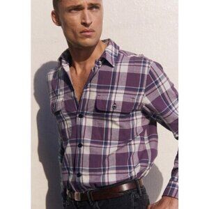 AYR Button Down Shirt Size L NEW The Captain NEW Mens Madras Purple Rain